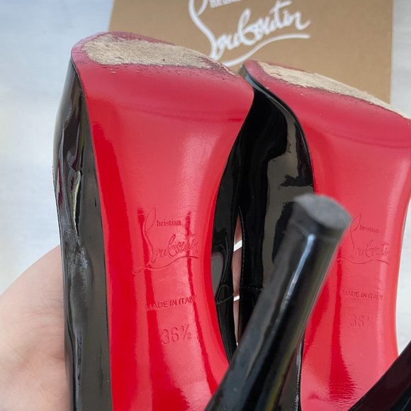 Christian Louboutin Black and Red Platform Heels - Picture 15 of 16